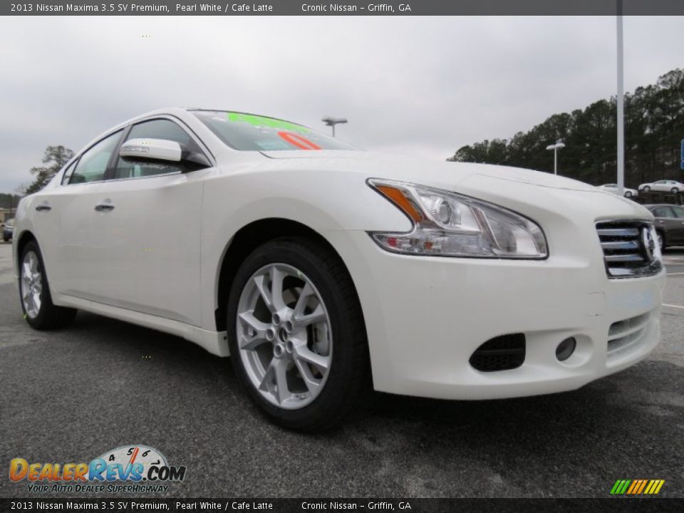 2013 Nissan Maxima 3.5 SV Premium Pearl White / Cafe Latte Photo #7