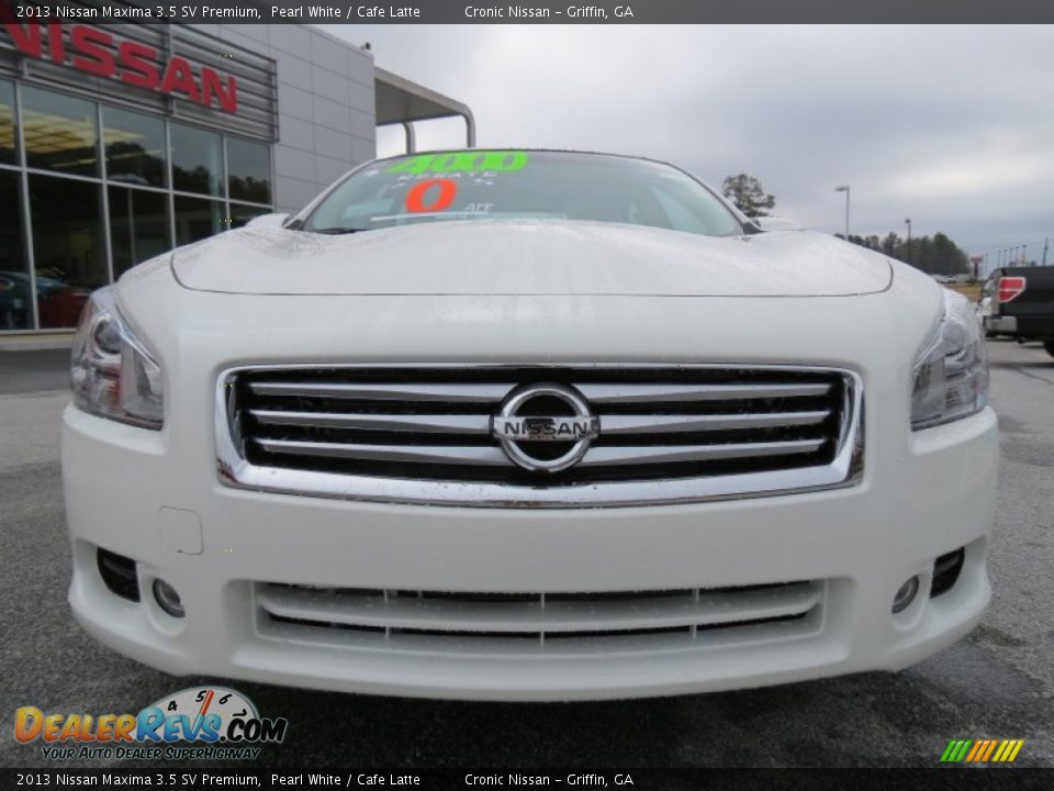 2013 Nissan Maxima 3.5 SV Premium Pearl White / Cafe Latte Photo #8