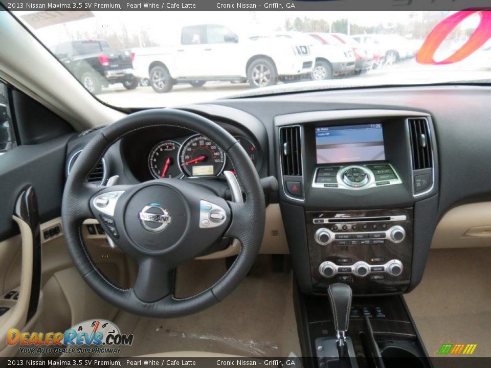 2013 Nissan Maxima 3.5 SV Premium Pearl White / Cafe Latte Photo #12