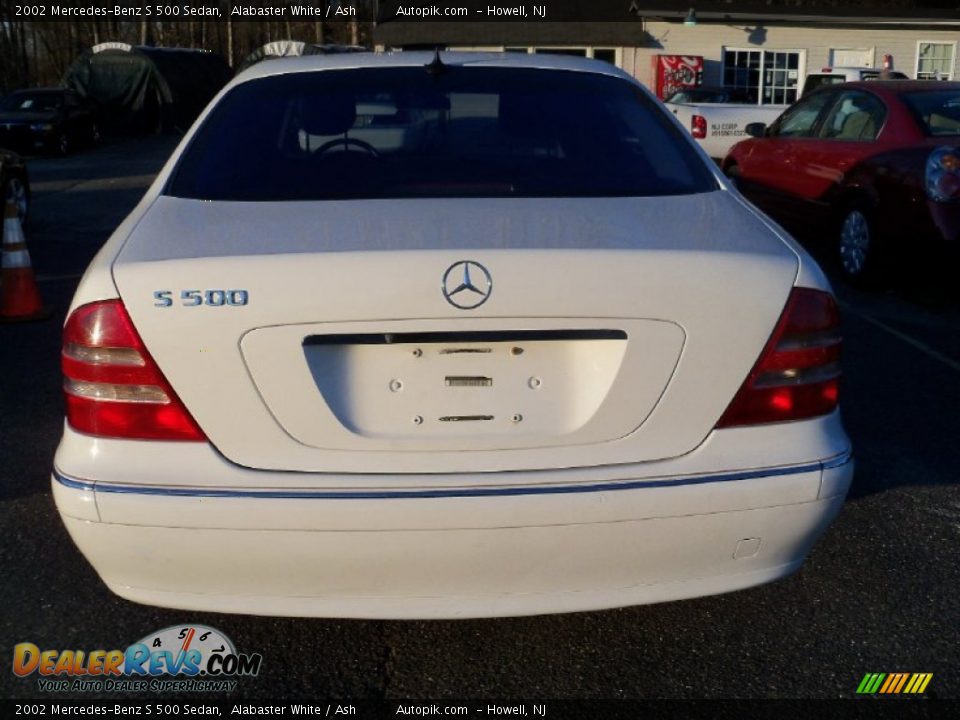 2002 Mercedes-Benz S 500 Sedan Alabaster White / Ash Photo #4