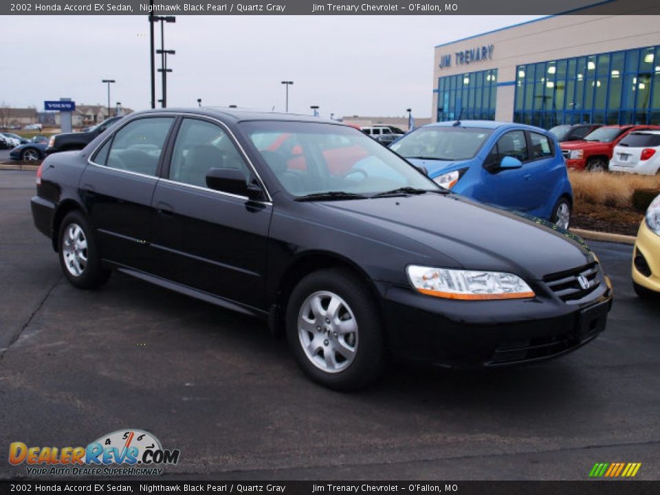 2002 Honda Accord EX Sedan Nighthawk Black Pearl / Quartz Gray Photo #2