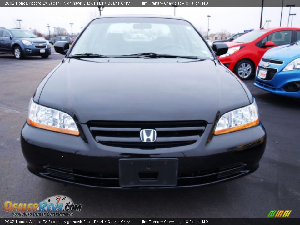 2002 Honda Accord EX Sedan Nighthawk Black Pearl / Quartz Gray Photo #8