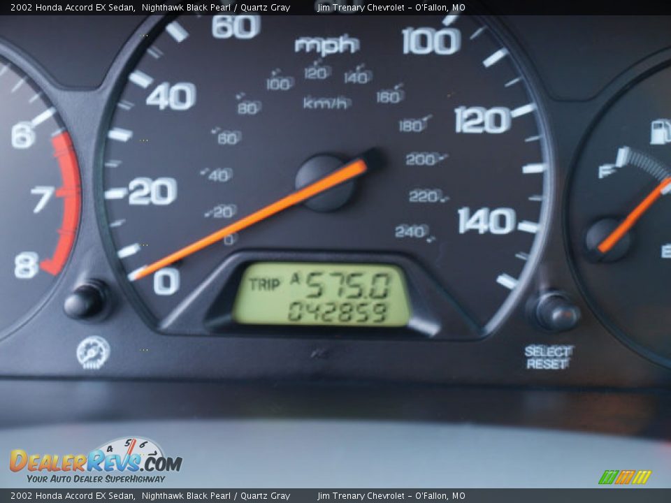 2002 Honda Accord EX Sedan Nighthawk Black Pearl / Quartz Gray Photo #14
