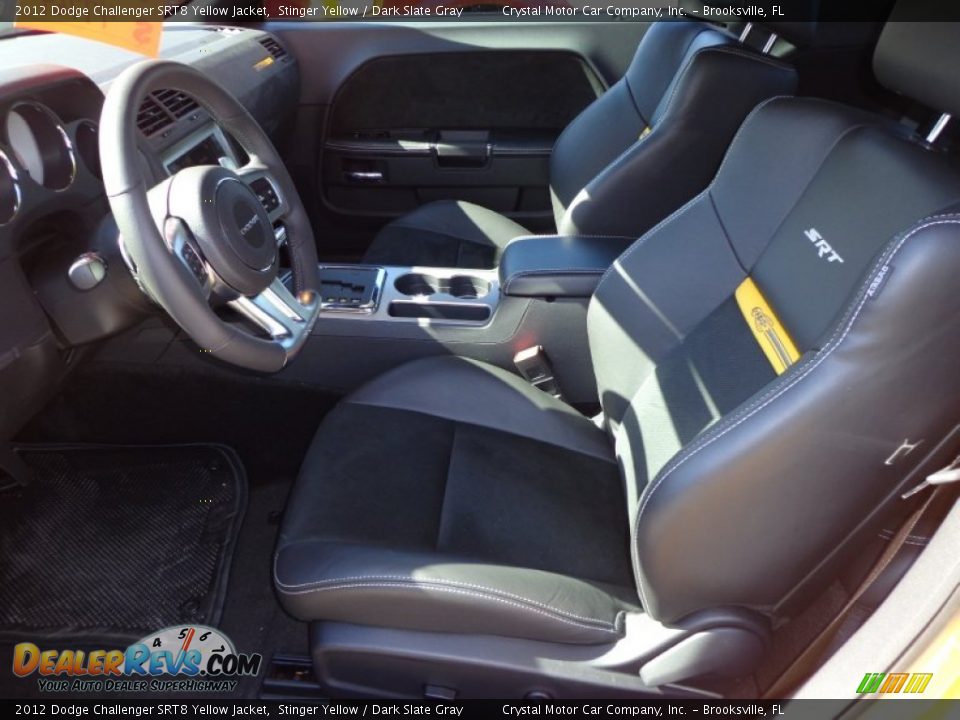 Front Seat of 2012 Dodge Challenger SRT8 Yellow Jacket Photo #4