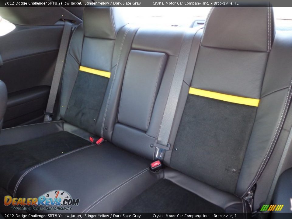 Rear Seat of 2012 Dodge Challenger SRT8 Yellow Jacket Photo #5