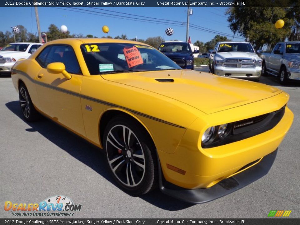 Front 3/4 View of 2012 Dodge Challenger SRT8 Yellow Jacket Photo #10