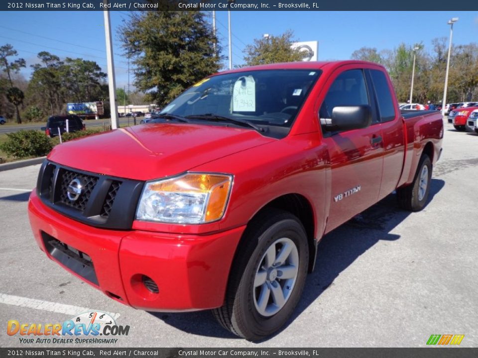2012 Nissan Titan S King Cab Red Alert / Charcoal Photo #1