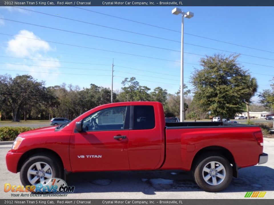 2012 Nissan Titan S King Cab Red Alert / Charcoal Photo #2