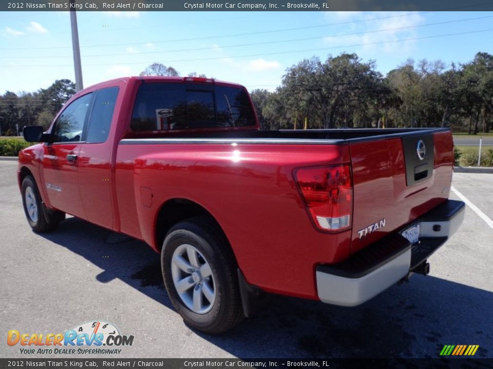 2012 Nissan Titan S King Cab Red Alert / Charcoal Photo #3
