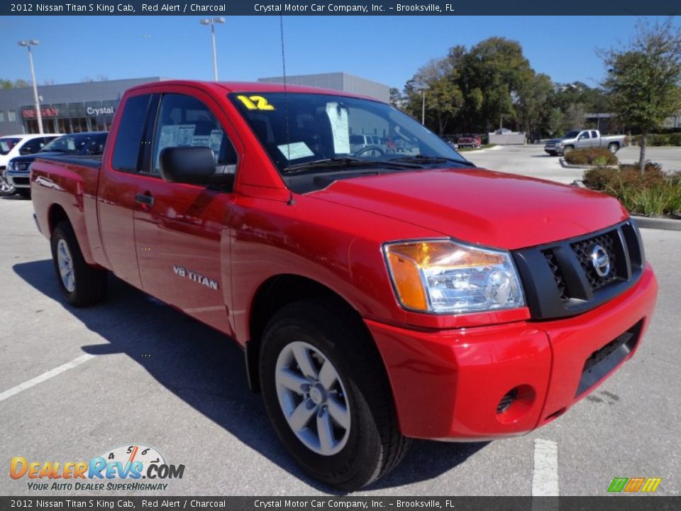 2012 Nissan Titan S King Cab Red Alert / Charcoal Photo #10