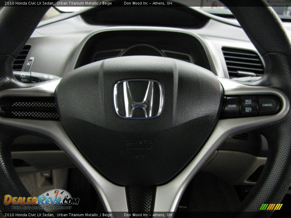 2010 Honda Civic LX Sedan Urban Titanium Metallic / Beige Photo #15