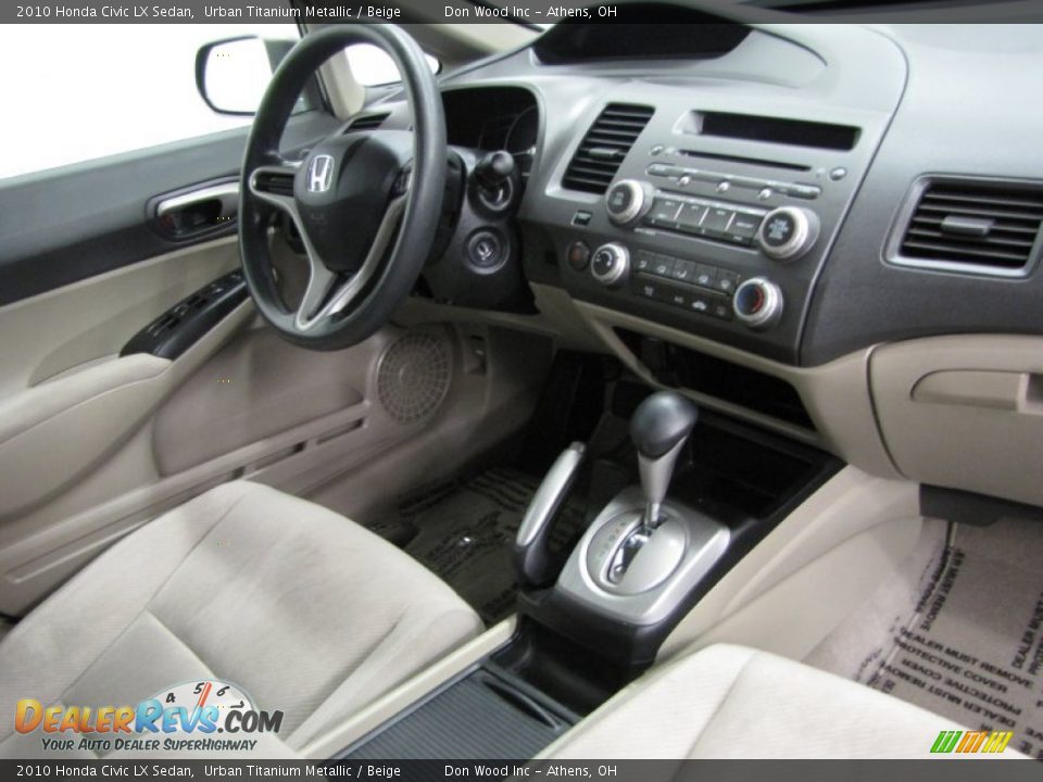2010 Honda Civic LX Sedan Urban Titanium Metallic / Beige Photo #23
