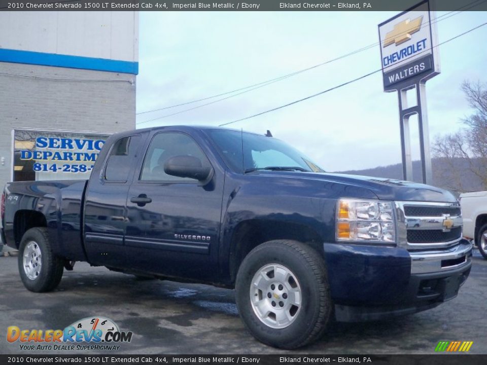 2010 Chevrolet Silverado 1500 LT Extended Cab 4x4 Imperial Blue Metallic / Ebony Photo #3