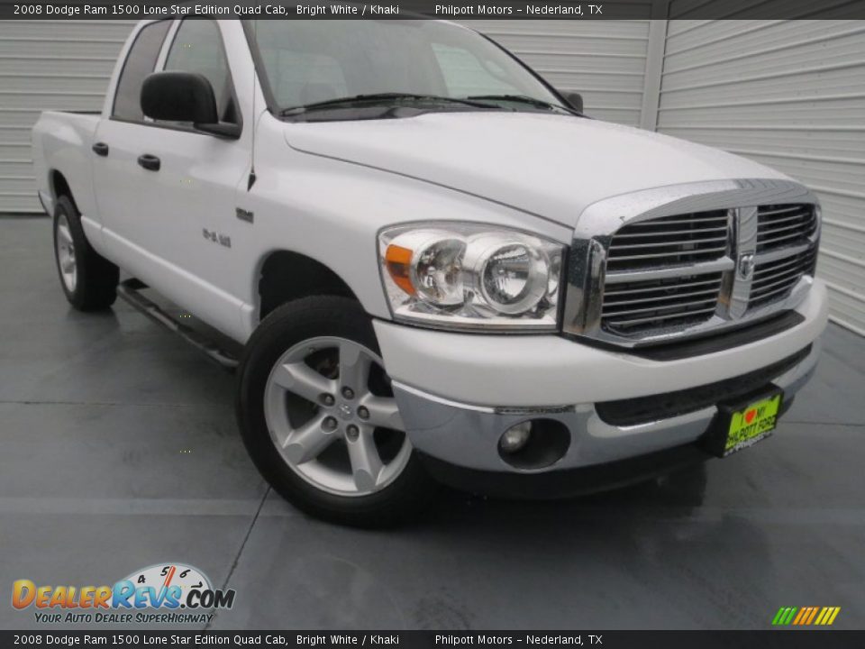 2008 Dodge Ram 1500 Lone Star Edition Quad Cab Bright White / Khaki Photo #1