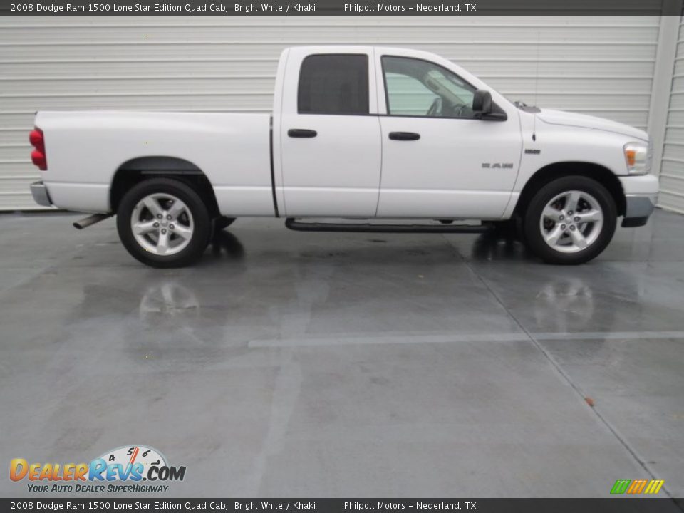 2008 Dodge Ram 1500 Lone Star Edition Quad Cab Bright White / Khaki Photo #2