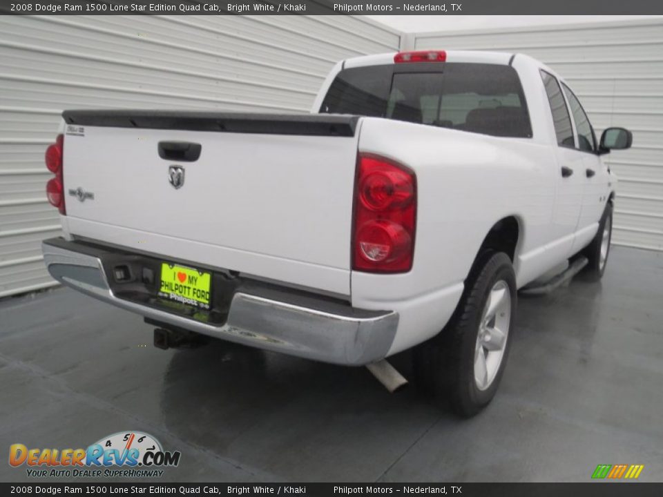 2008 Dodge Ram 1500 Lone Star Edition Quad Cab Bright White / Khaki Photo #3