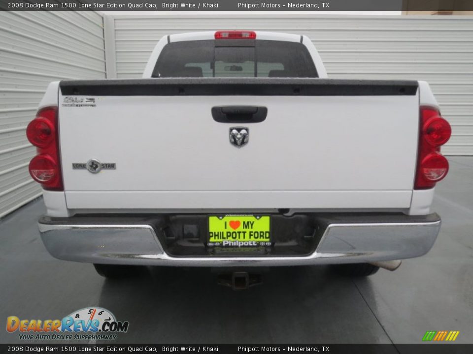 2008 Dodge Ram 1500 Lone Star Edition Quad Cab Bright White / Khaki Photo #4