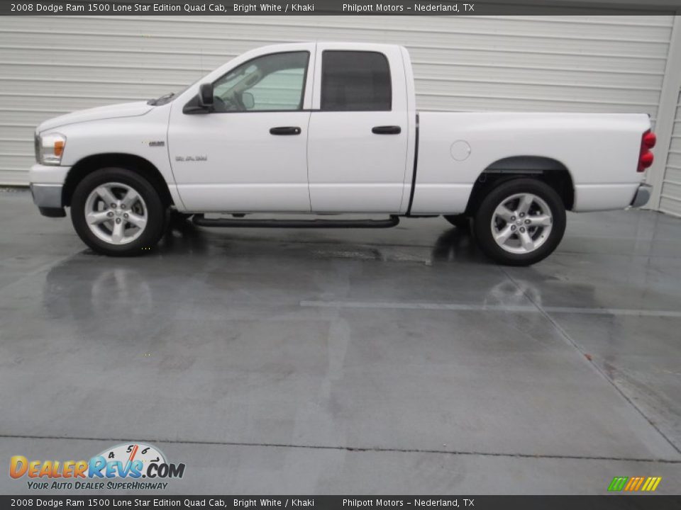 2008 Dodge Ram 1500 Lone Star Edition Quad Cab Bright White / Khaki Photo #5