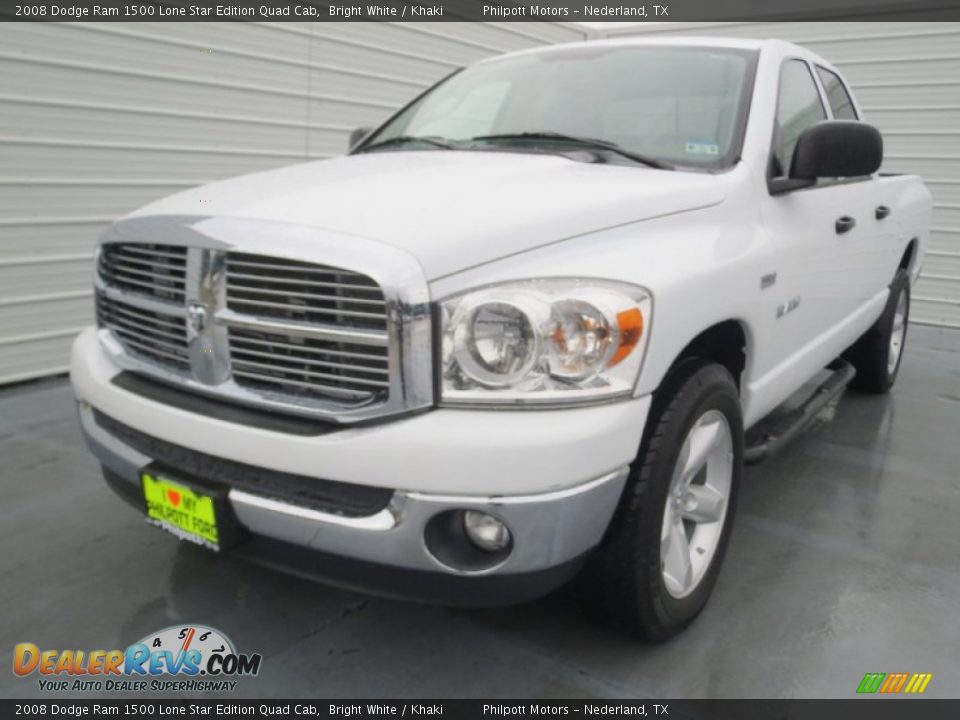 2008 Dodge Ram 1500 Lone Star Edition Quad Cab Bright White / Khaki Photo #6
