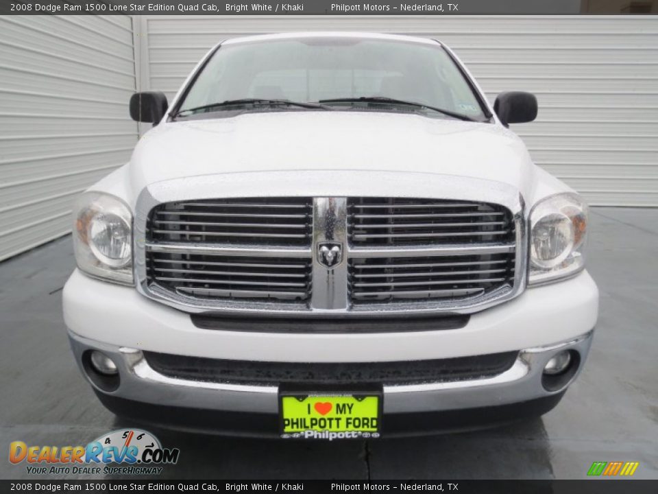 2008 Dodge Ram 1500 Lone Star Edition Quad Cab Bright White / Khaki Photo #7