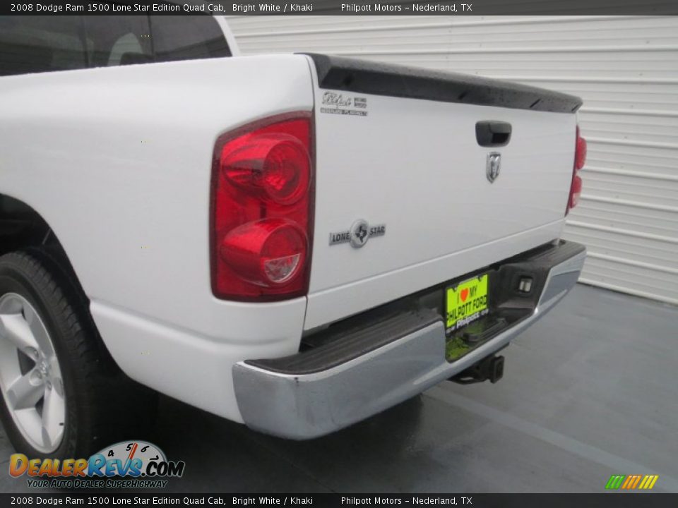 2008 Dodge Ram 1500 Lone Star Edition Quad Cab Bright White / Khaki Photo #19