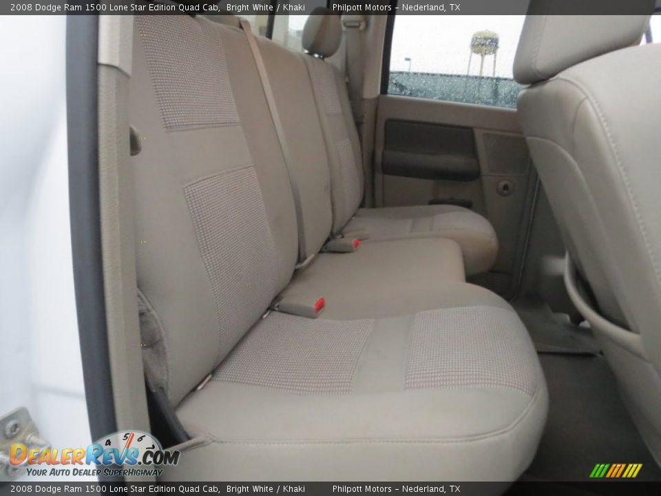 2008 Dodge Ram 1500 Lone Star Edition Quad Cab Bright White / Khaki Photo #25