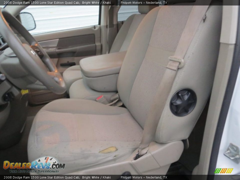 2008 Dodge Ram 1500 Lone Star Edition Quad Cab Bright White / Khaki Photo #31