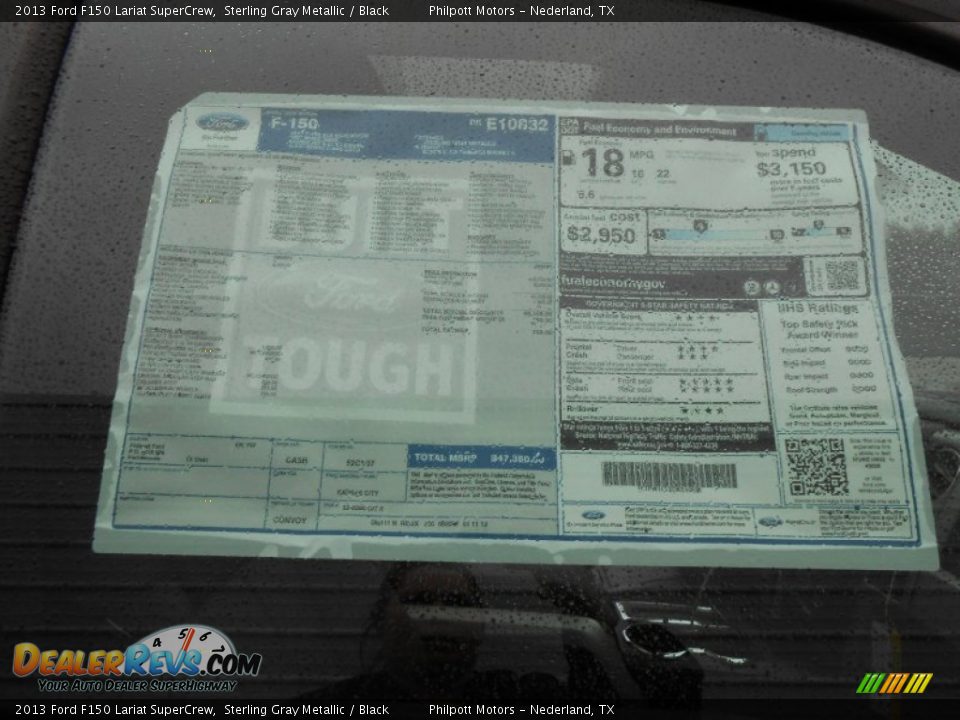 2013 Ford F150 Lariat SuperCrew Sterling Gray Metallic / Black Photo #36