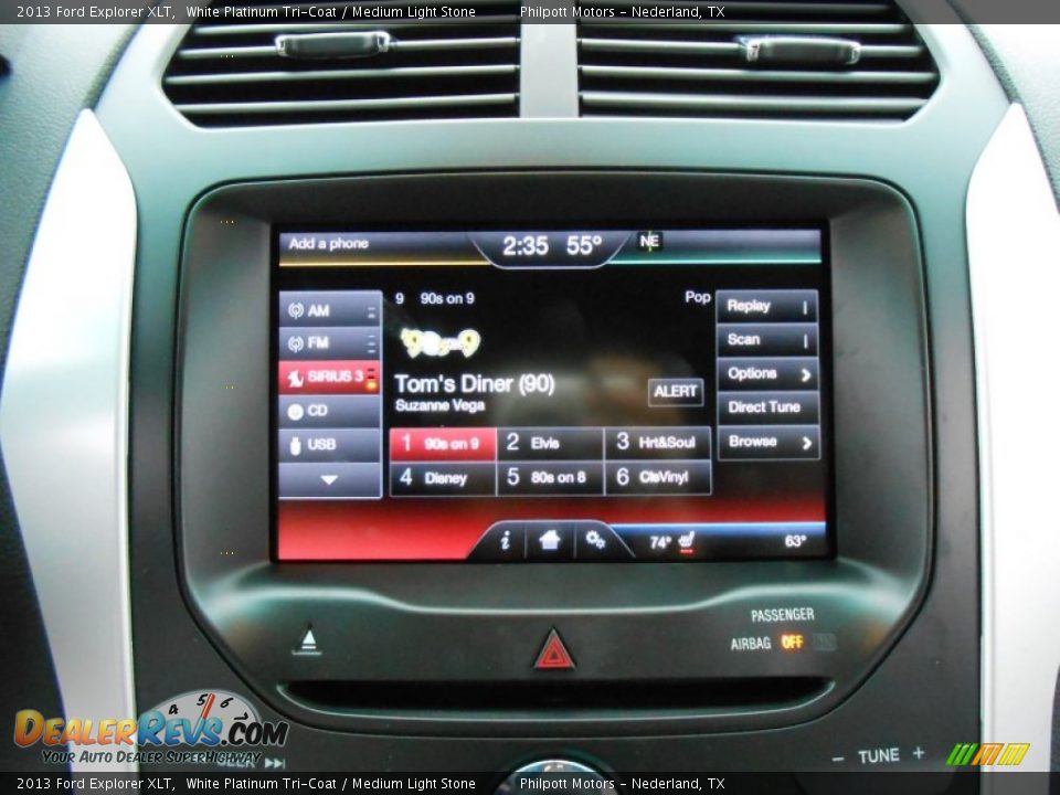 2013 Ford Explorer XLT White Platinum Tri-Coat / Medium Light Stone Photo #27