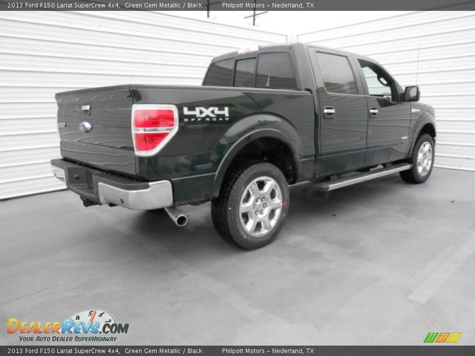 2013 Ford F150 Lariat SuperCrew 4x4 Green Gem Metallic / Black Photo #3