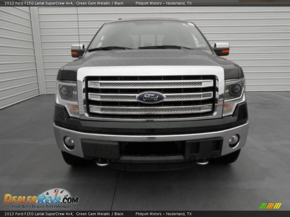 2013 Ford F150 Lariat SuperCrew 4x4 Green Gem Metallic / Black Photo #8