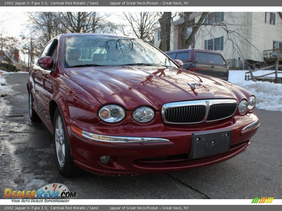 2002 Jaguar X-Type 3.0 Carnival Red Metallic / Sand Photo #7