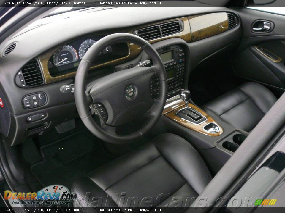 2004 Jaguar S-Type R Ebony Black / Charcoal Photo #13