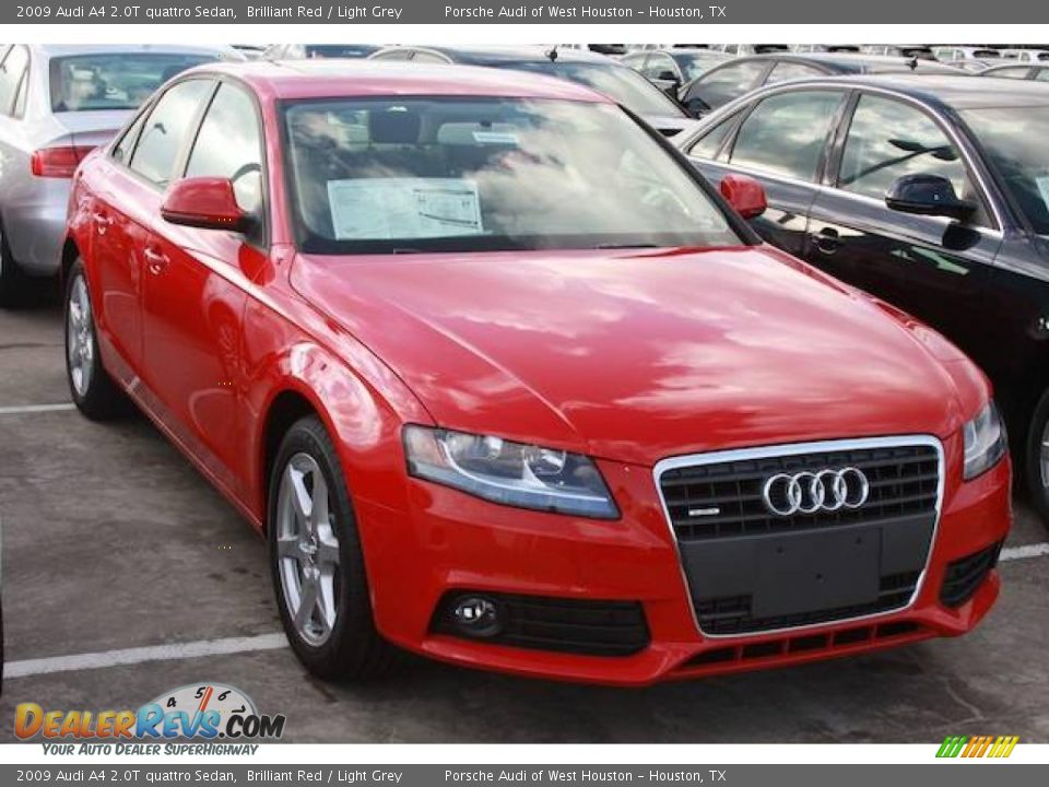 2009 Audi A4 2.0T quattro Sedan Brilliant Red / Light Grey Photo #4
