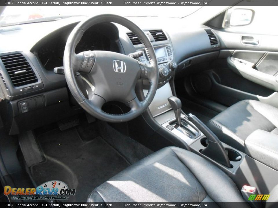 Black Interior - 2007 Honda Accord EX-L Sedan Photo #8