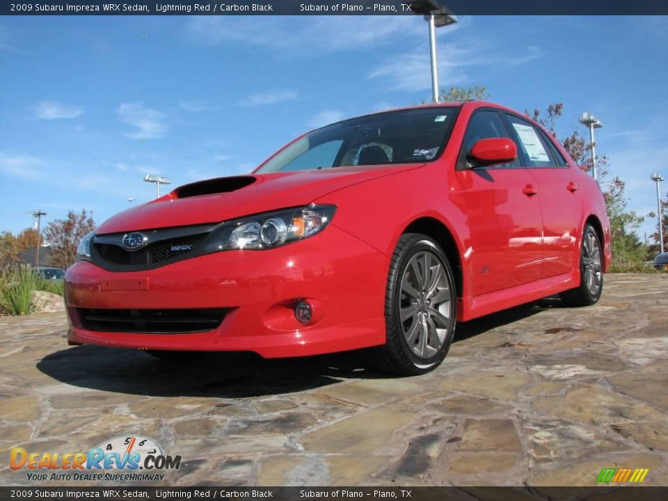 2009 Subaru Impreza WRX Sedan Lightning Red / Carbon Black Photo #2