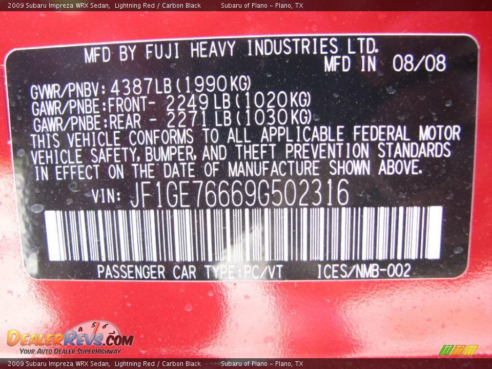 2009 Subaru Impreza WRX Sedan Lightning Red / Carbon Black Photo #9