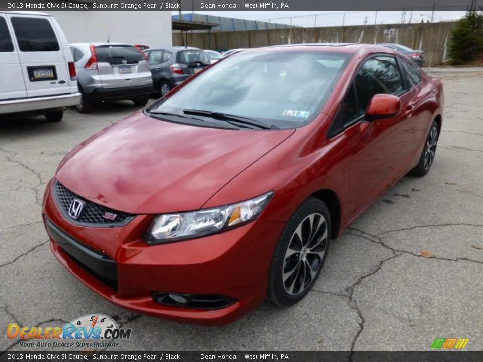 2013 Honda Civic Si Coupe Sunburst Orange Pearl / Black Photo #8