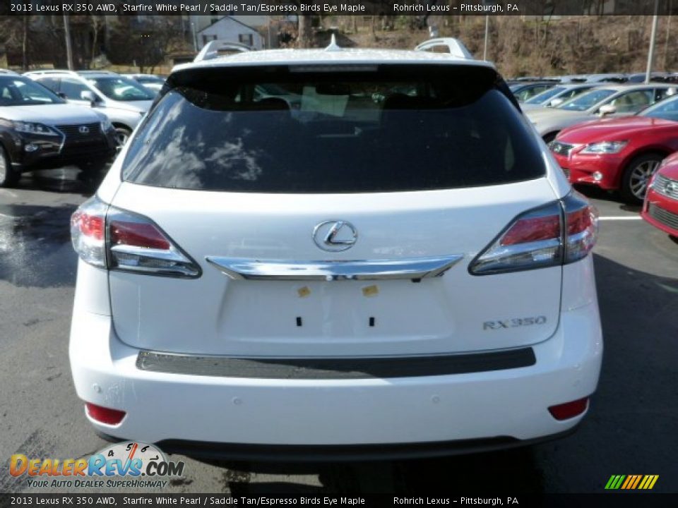 2013 Lexus RX 350 AWD Starfire White Pearl / Saddle Tan/Espresso Birds Eye Maple Photo #3