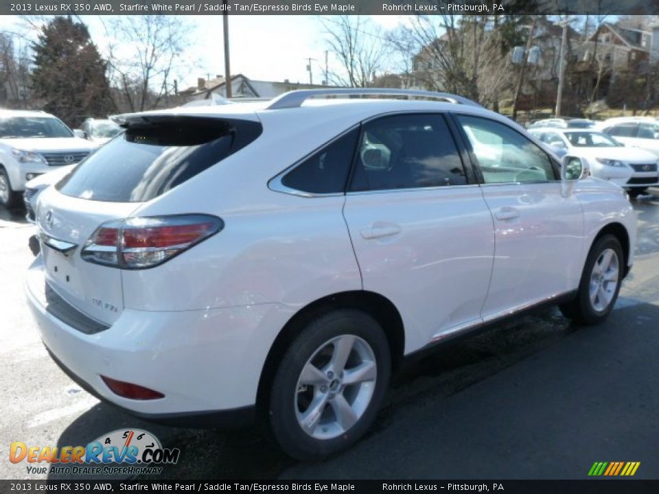 2013 Lexus RX 350 AWD Starfire White Pearl / Saddle Tan/Espresso Birds Eye Maple Photo #4
