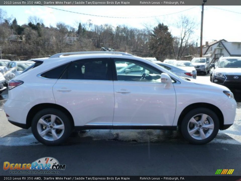 2013 Lexus RX 350 AWD Starfire White Pearl / Saddle Tan/Espresso Birds Eye Maple Photo #5