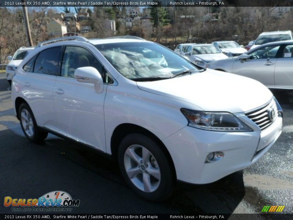 2013 Lexus RX 350 AWD Starfire White Pearl / Saddle Tan/Espresso Birds Eye Maple Photo #6