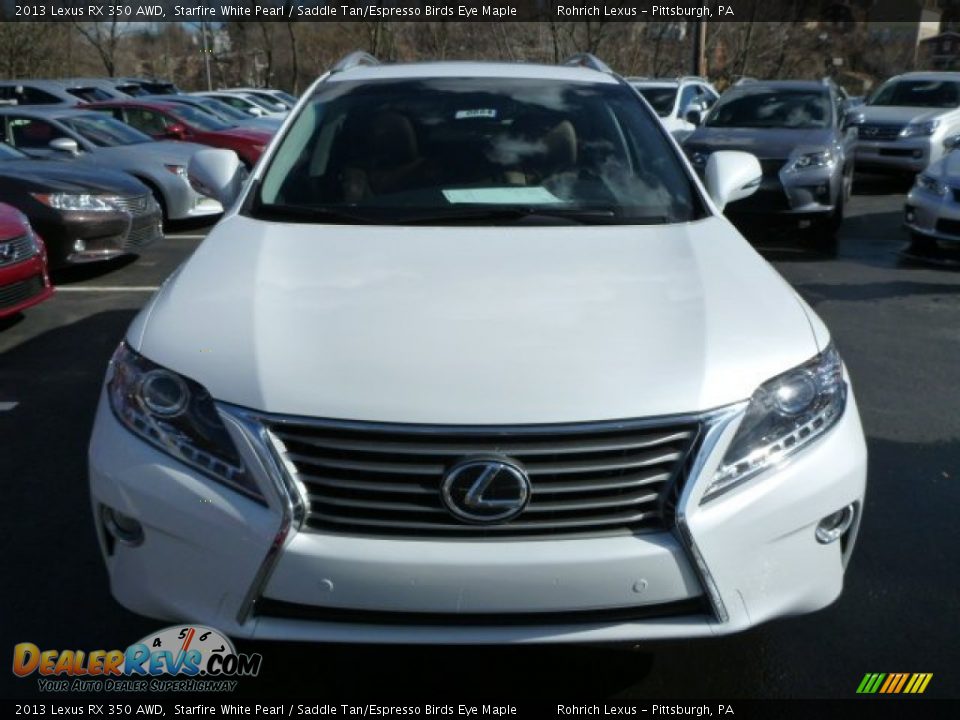 2013 Lexus RX 350 AWD Starfire White Pearl / Saddle Tan/Espresso Birds Eye Maple Photo #7