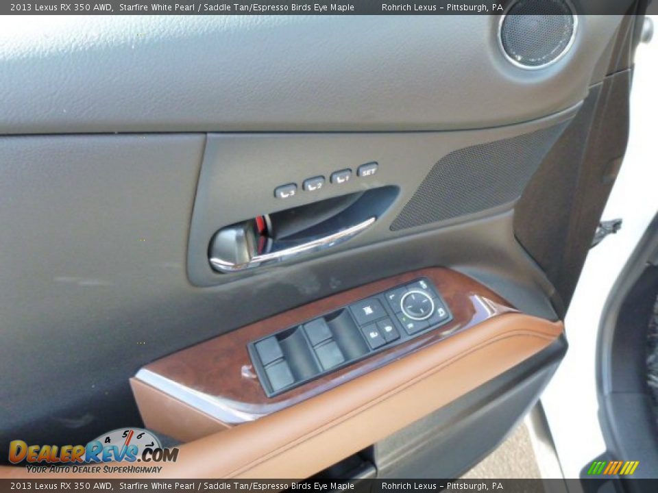 2013 Lexus RX 350 AWD Starfire White Pearl / Saddle Tan/Espresso Birds Eye Maple Photo #14