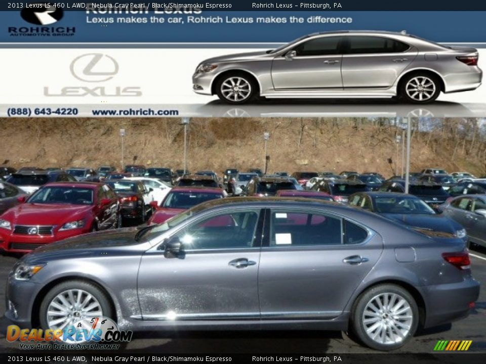 2013 Lexus LS 460 L AWD Nebula Gray Pearl / Black/Shimamoku Espresso Photo #1