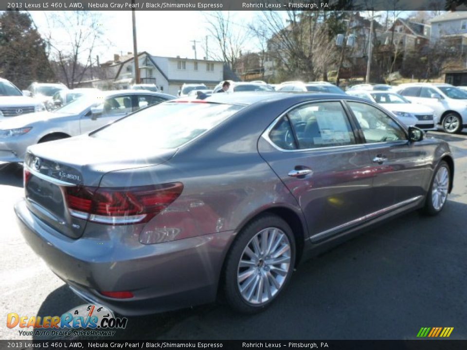 2013 Lexus LS 460 L AWD Nebula Gray Pearl / Black/Shimamoku Espresso Photo #4