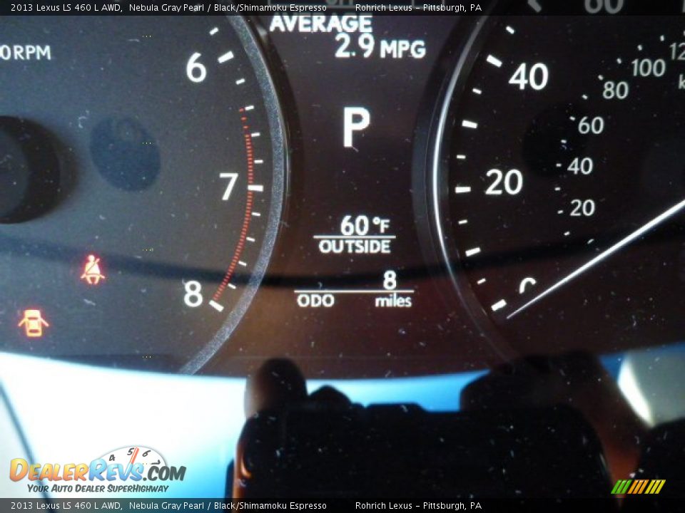 2013 Lexus LS 460 L AWD Nebula Gray Pearl / Black/Shimamoku Espresso Photo #20