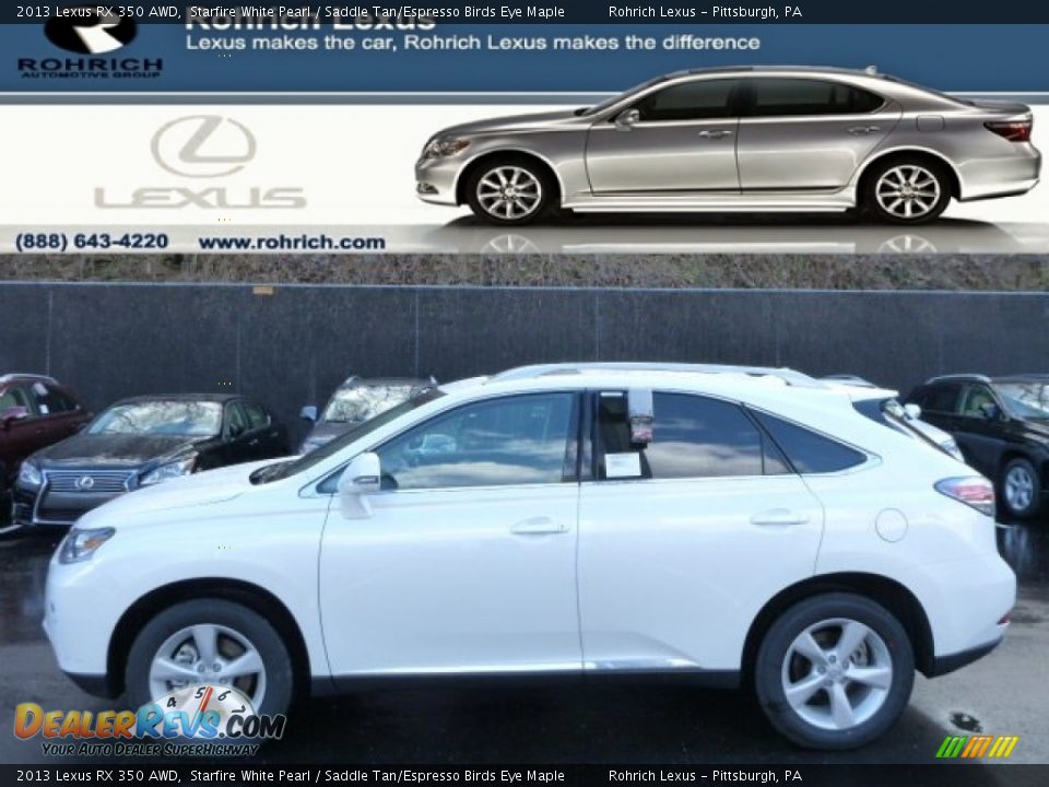2013 Lexus RX 350 AWD Starfire White Pearl / Saddle Tan/Espresso Birds Eye Maple Photo #1