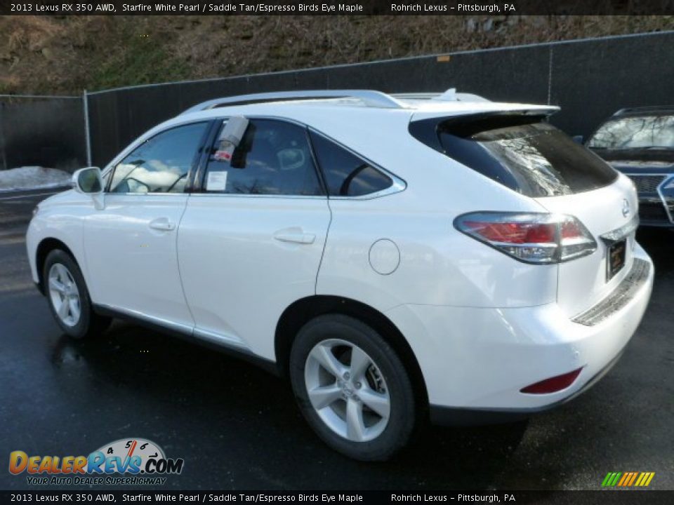 2013 Lexus RX 350 AWD Starfire White Pearl / Saddle Tan/Espresso Birds Eye Maple Photo #2