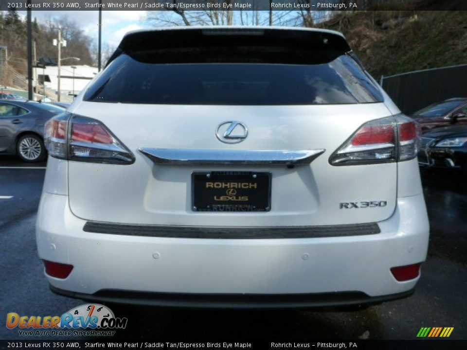 2013 Lexus RX 350 AWD Starfire White Pearl / Saddle Tan/Espresso Birds Eye Maple Photo #3